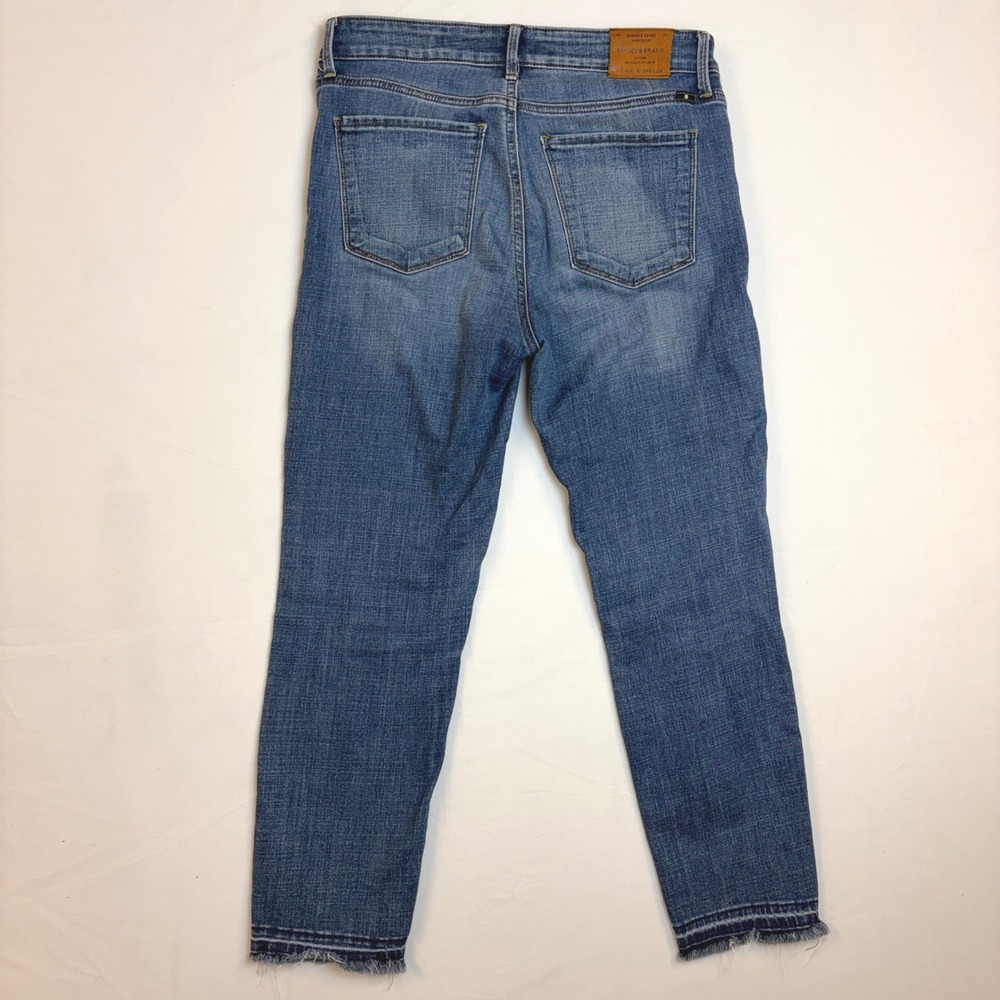 Lucky Brand Hayden Crop Jeans Womens 10/30 Blue Medium Wash Raw Hem Denim - Picture 8 of 9